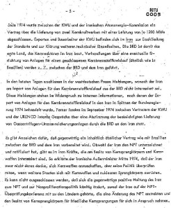 Stasi- Leiterinformation  08. August 1975. REr behandelt auch die deutsche Zusammenarbeit mit Brasilien auf atomarem Gebiet.
