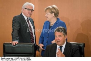 URENCO-Verkauf: Handelnde Außenminister Steinmeier, kanzlerin Angela Merkel und Wirtschaftsminister Gebriel