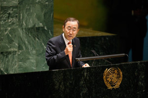UN-Generalsekretär Ban-Ki-Mun: Er hat zum 22. April nach New York eingeladen, um mit hochrangiger Beteiligung das Pariser Abkommen zu unterzeichnen