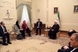 Federica Mogherini bei Irans Staatspräsident Hassan Rouhani