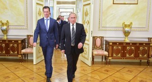 Syriens Präsident Assad soll russische Ölfirmen nach Syrien eingeladen haben. Hier mit Kreml-Chef Wladimir Putin bei seinem besuch wenige Tage zuvor (21.Oktober) in Moskau , Bild Sputnik news  Alexei Druzhinin