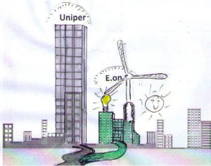 E.on neu in den farben schwarz und grün; Graf. U&E