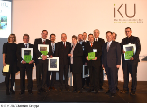 Die  Preisträger des IKU 2015 mit Ministerin Barbara Hendricks (Mitte)