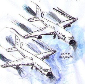 Flugzeuge nicht unter Kontrolle der Luftaufsicht ... (karik. U+E)