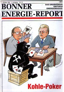 Schon einmal ging es um die Zukunft der Kohle: Am 01. Oktober 1985 titelte unser Printmagazin "Kohle-Poker". Es ging in der Titelschichte damals noch darum, ob die billigere Importkohle den Platz der heimischen Steinkohle einnehmen solle ...