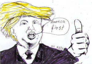 22.01.17 Karikatur Trump mit Daumen