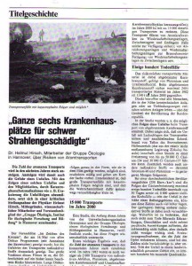 Ein Ausschnitt aus unserer Titelgeschichte, die wir am 06. Juni 1983 in unserem 14täglich erscheinenden Magazin "Bonner Energie-Report" veröffentlicht hatten ... 