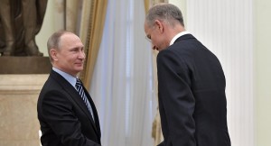 Präsident Wladimir Putin und BASF-Vorstandsvorsitzender Kurt Bock: Wir werden auch dieses Projekt, Nord-Stream 2, zu einem guten Abschluss bringen ...