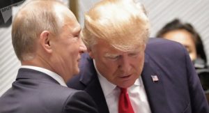"Es gibt immer wieder eine Antwort .... bis es mal richtig knallt ... ....."; Kreml-Chef Wladimir Putin und US-Präsident Donald "Trampel"-Trump, bild Michael Klimentjew